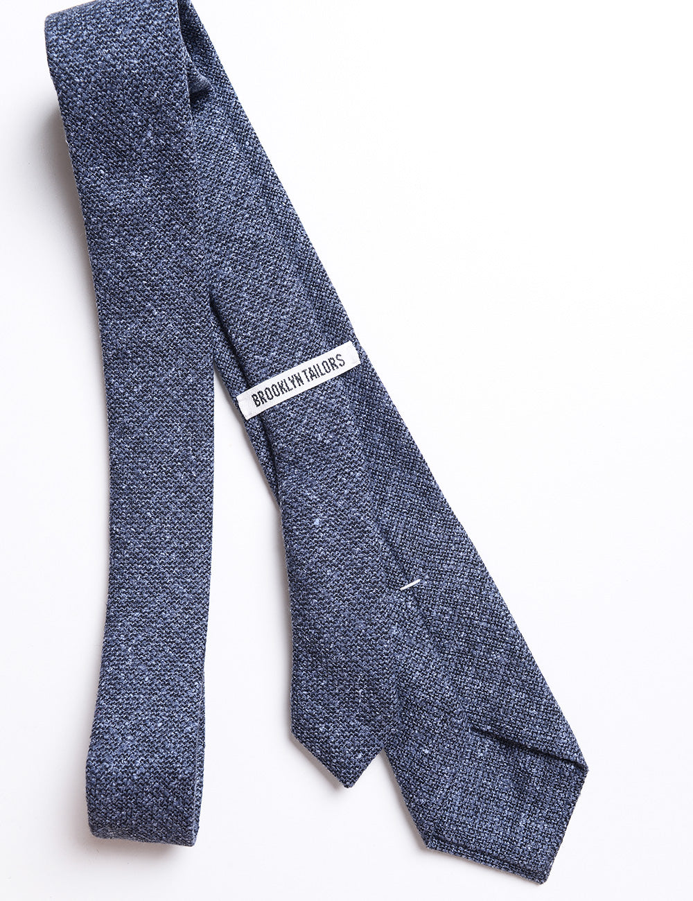 Back detail of Textured Wool Tie - Bluestone
