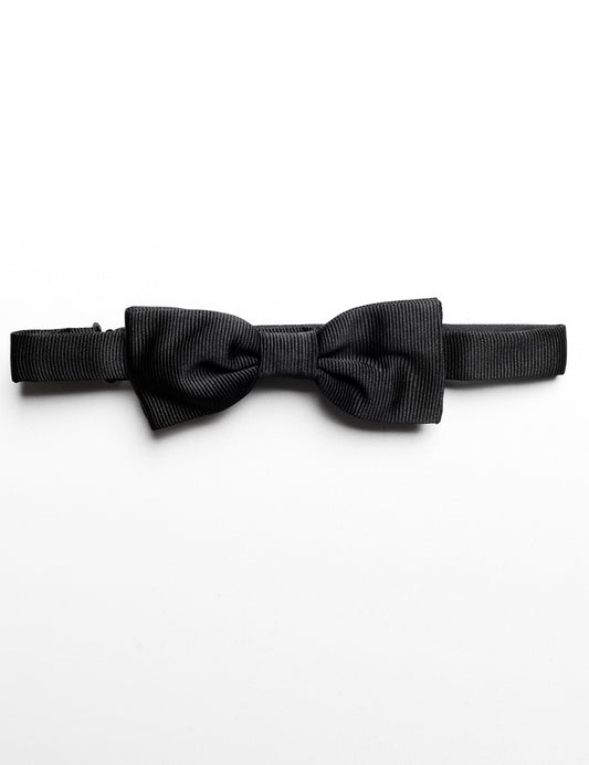 Flat shot of Brooklyn Tailors Formal Bowtie in Black Grosgrain