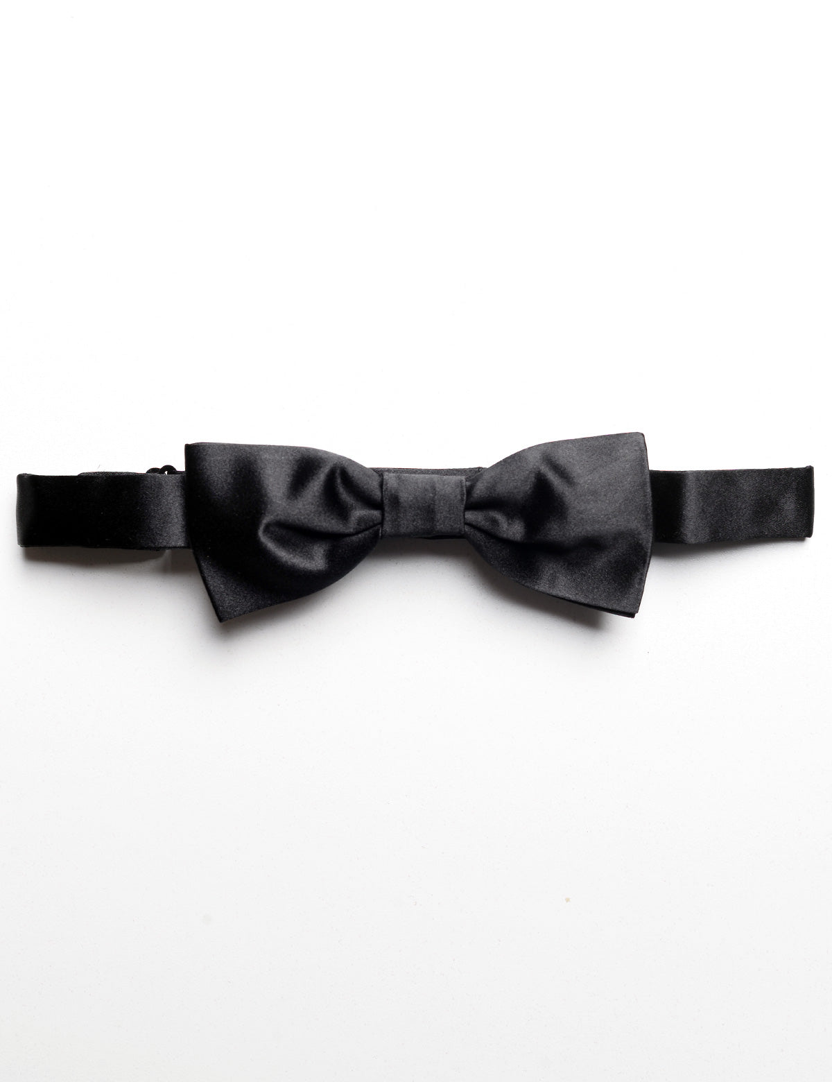 Tied photo of Brooklyn Tailors Formal Bowtie in Black Satin