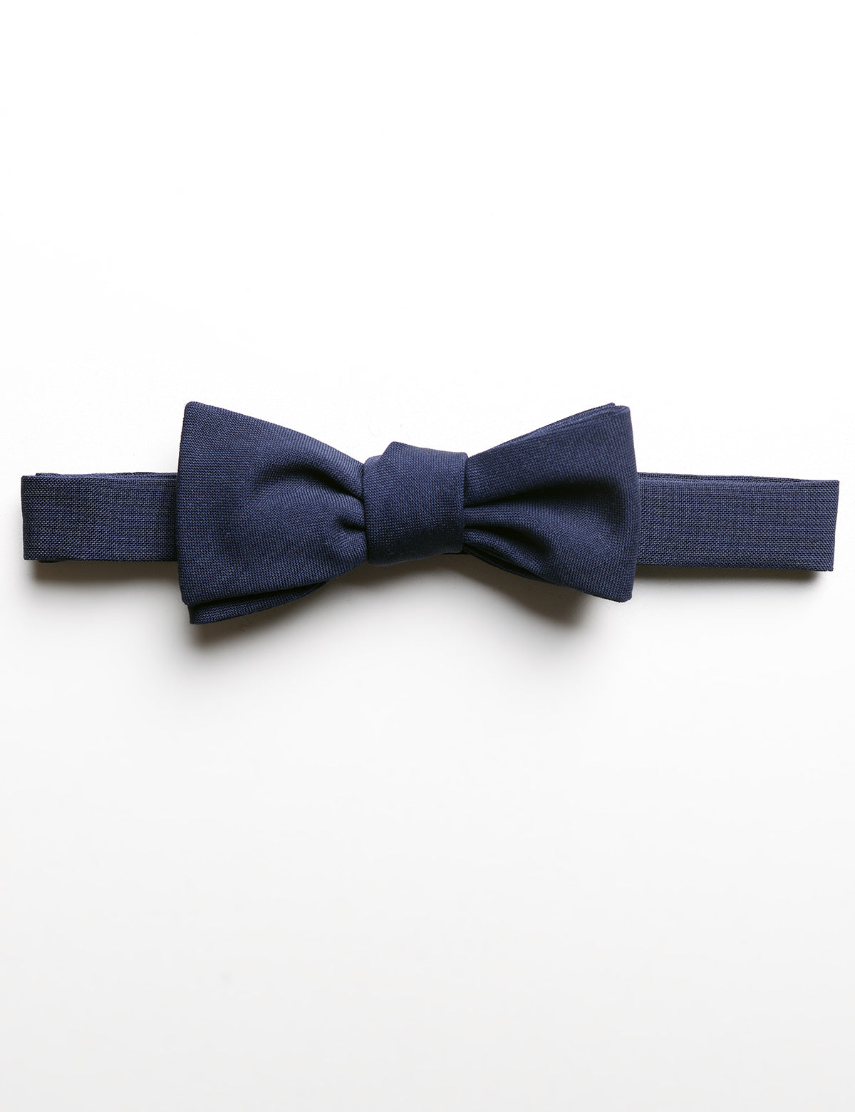 Tied photo of Brooklyn Tailors Formal Bowtie in Navy Wool & Mohair