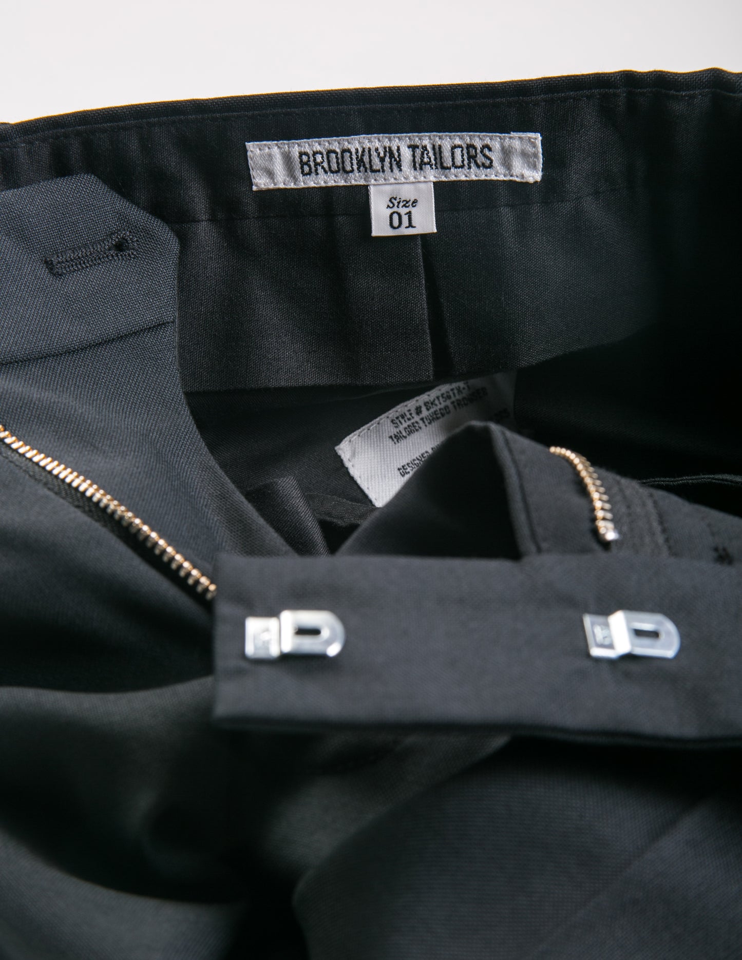 BKT50 Tuxedo Trouser in Super 110s - Black with Grosgrain Stripe