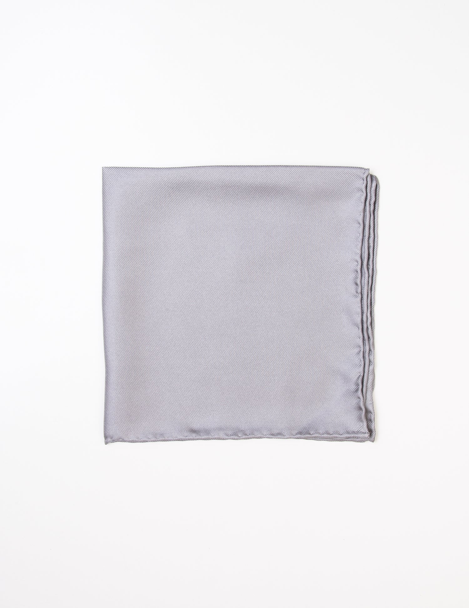 Flat shot of FAIRFAX - Solid Silk Pocket Square in Grey