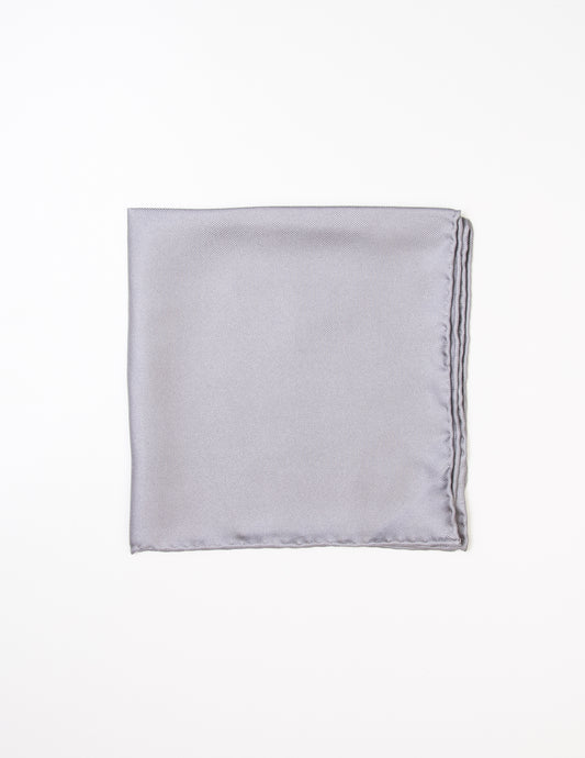 FAIRFAX - Solid Silk Pocket Square in Grey
