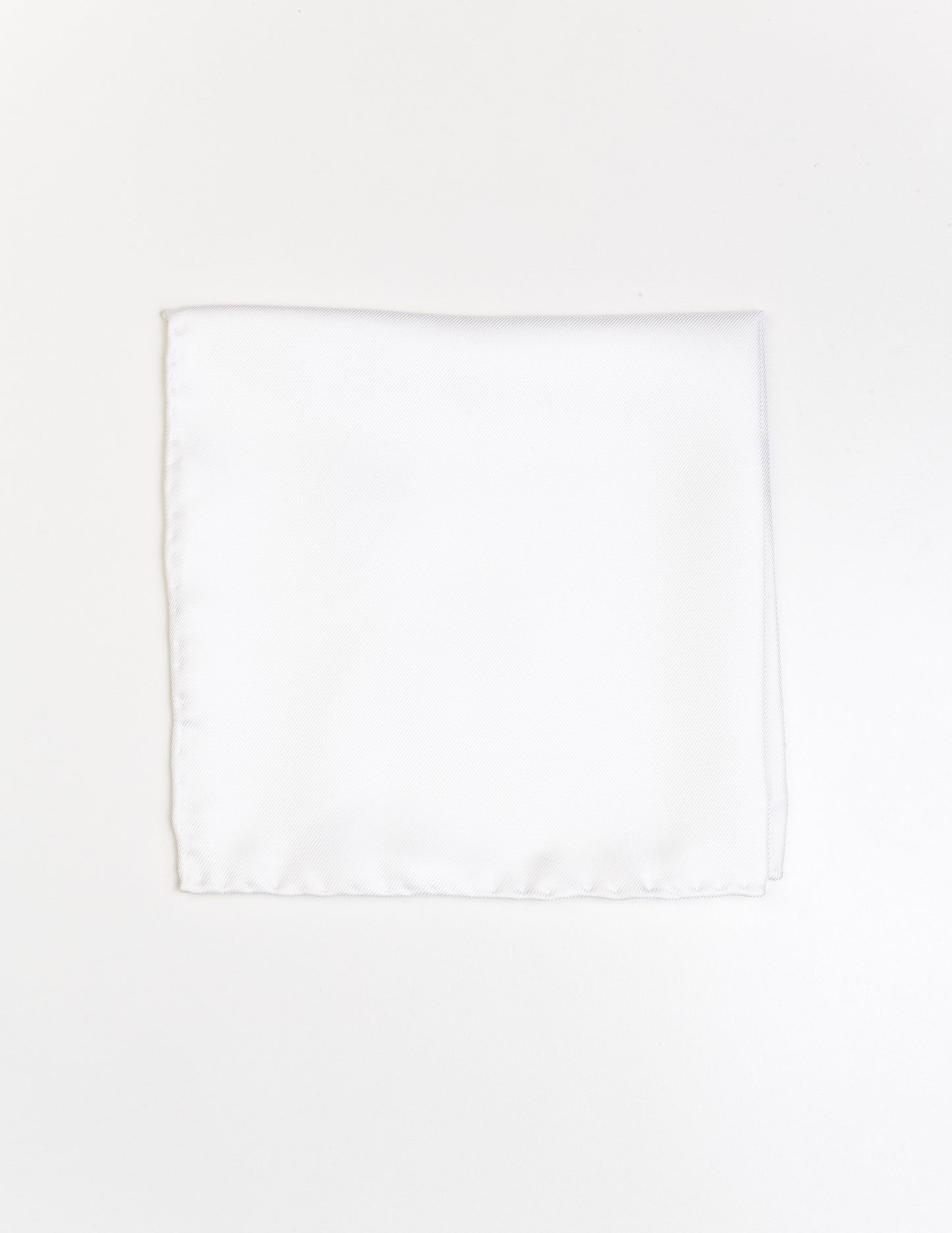 FAIRFAX - Solid Silk Pocket Square in White