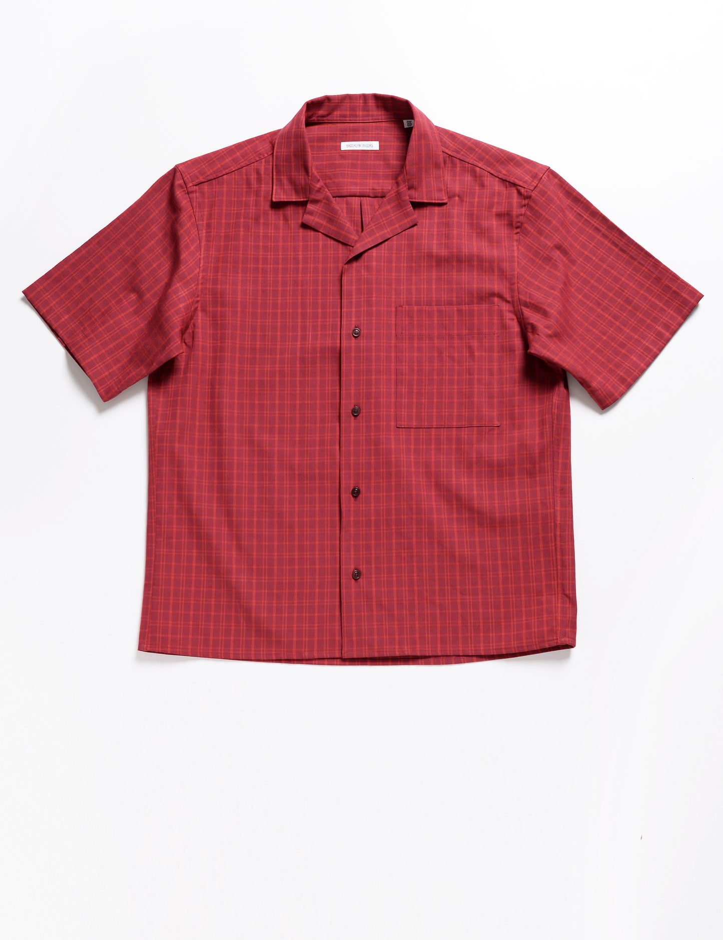 BKT18 Camp Shirt in Roman Check - Siena Red