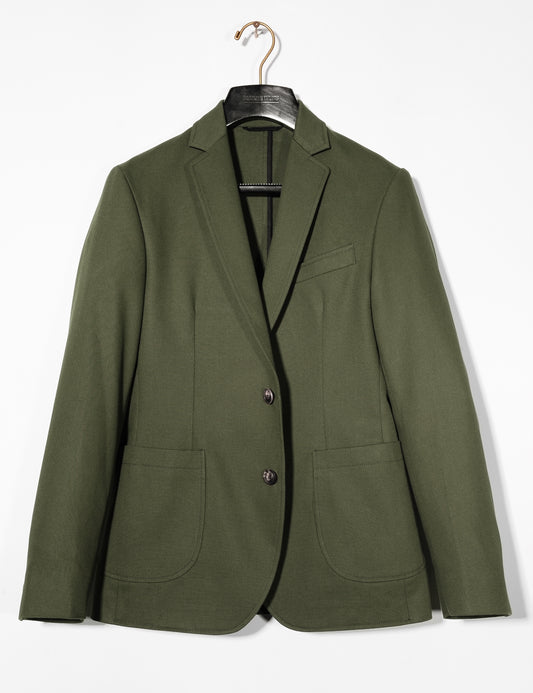 BKT35 Unstructured Jacket in Cavalry Twill - Olive
