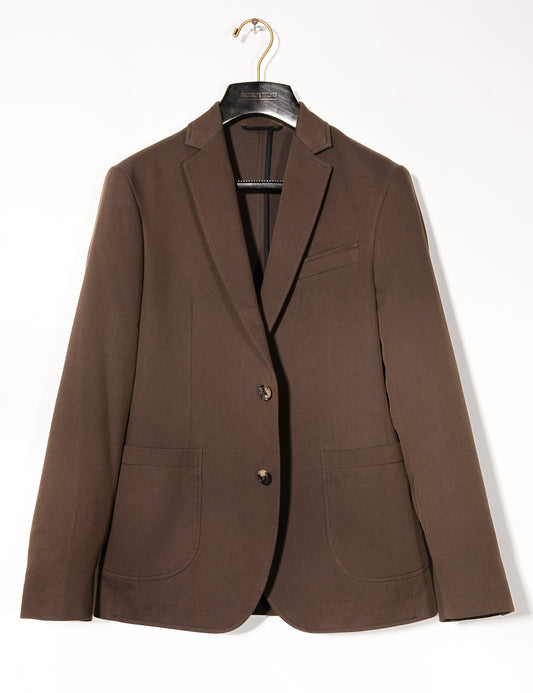 BKT35 Unstructured Jacket in Cavalry Twill - Rosewood