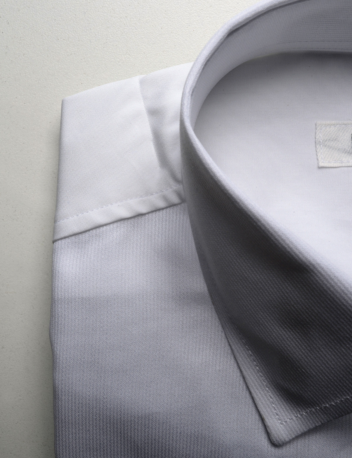 Detail showing front and back fabrics of French Cuff Tuxedo Shirt With Removeable Buttons - Bar Pique