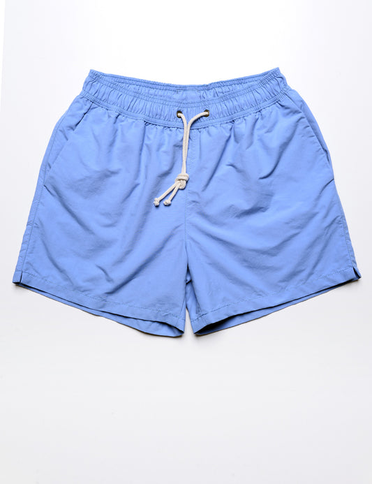 Flat front shot of Ripa Ripa Swim Shorts in Cielo Celeste