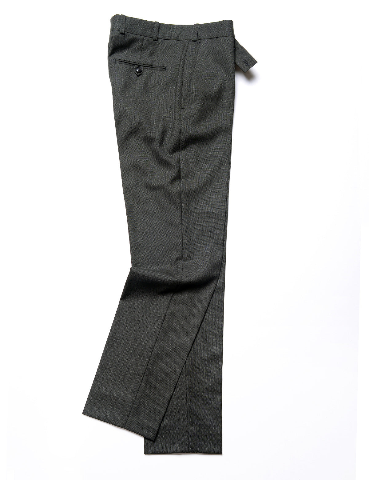 Brooklyn Tailors BKT50 Tailored Trousers in Textured Wool - Wrought Iron full length flat shot