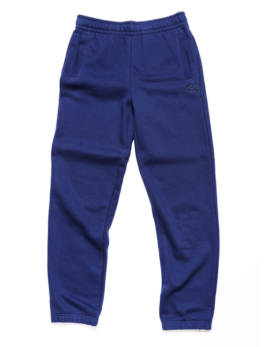 Full length flat shot of Calvin Klein Archive Logo Fleece Jogger - Beacon Blue