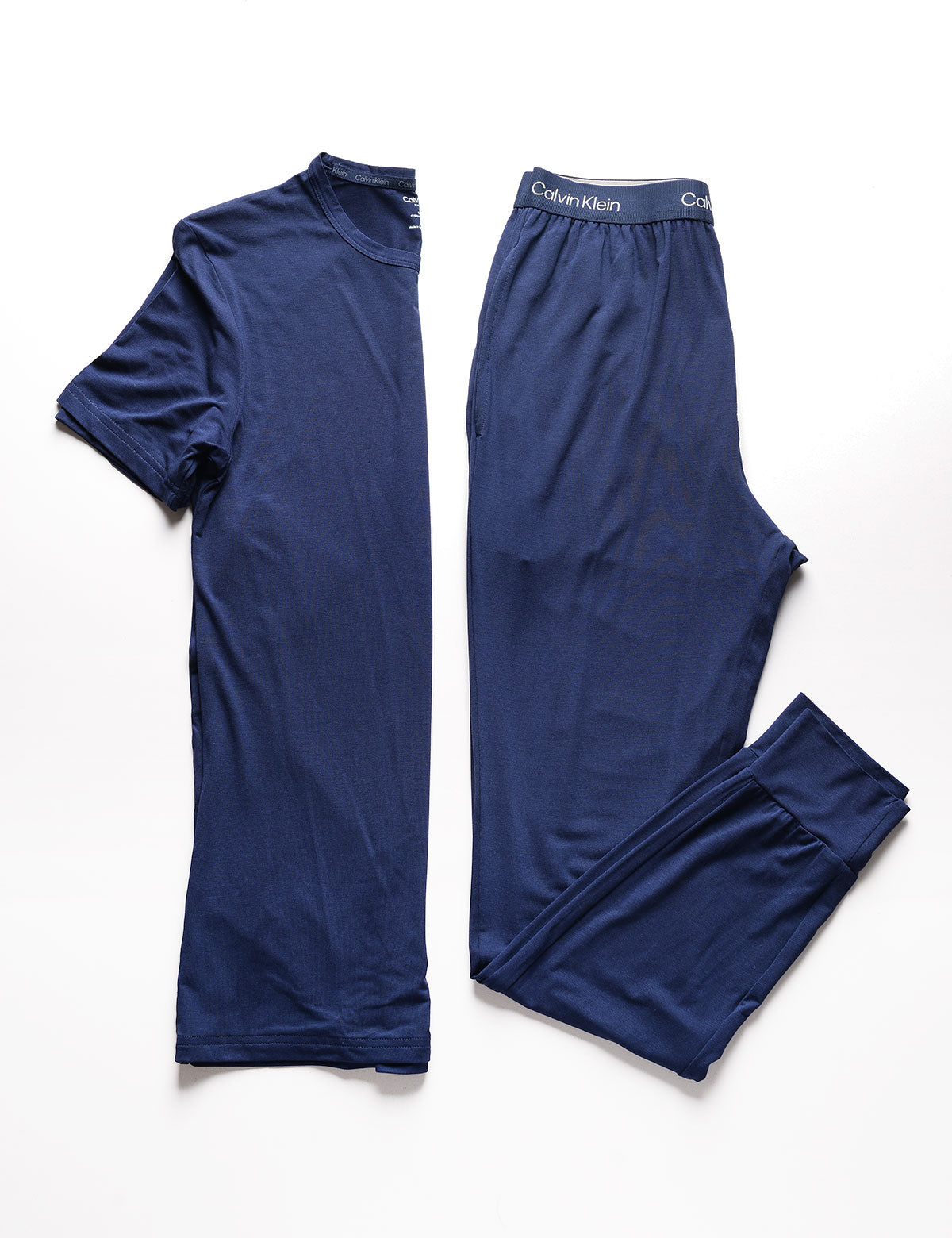 Ultra-Soft Modern Jogger - Blue Shadow next to blue t-shirt