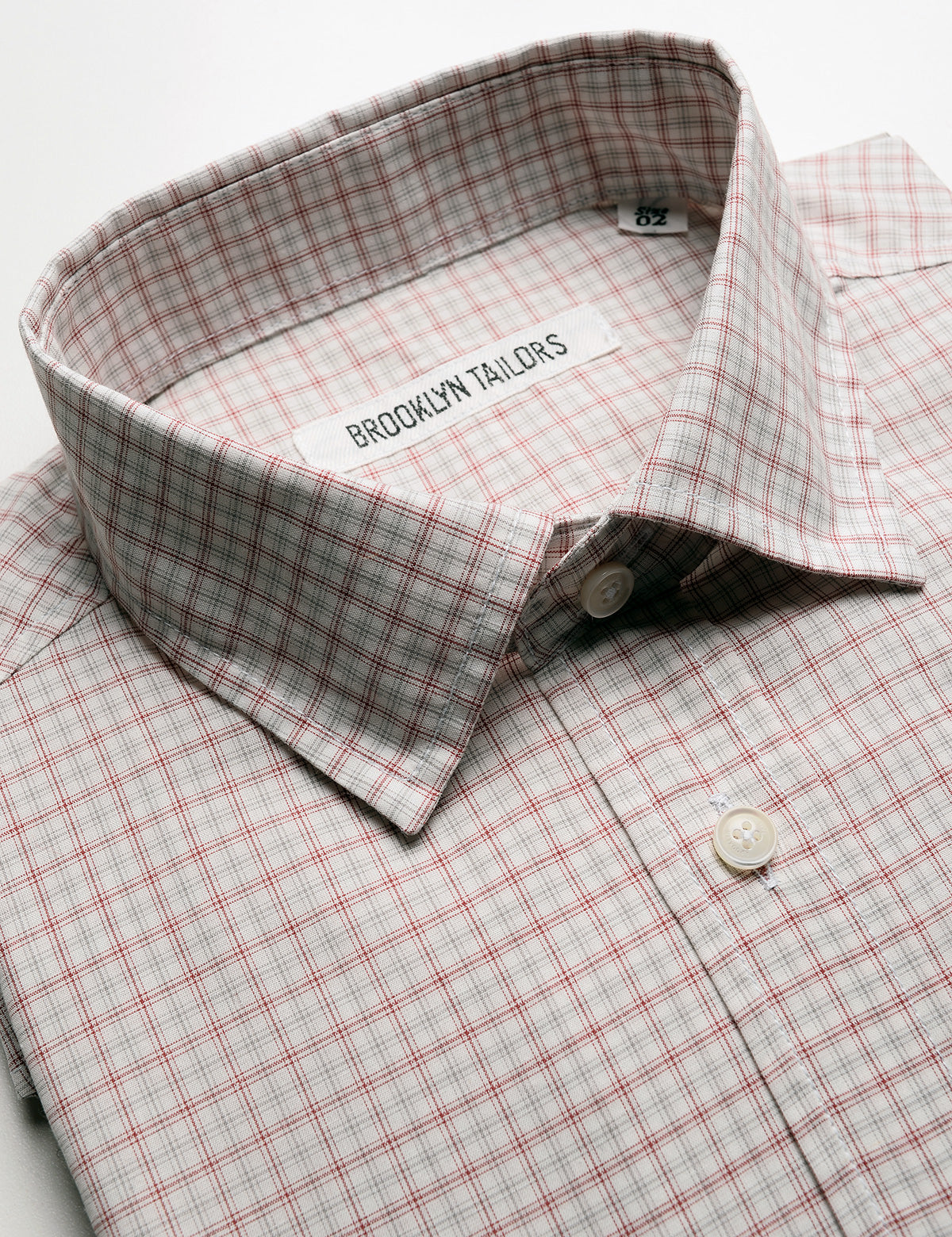 BKT20 Slim Dress Shirt in Micro Grid - White / Red / Gray