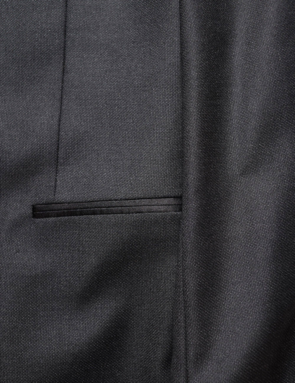 FINAL SALE: BKT50 Shawl Collar Tuxedo Jacket in Tonal Birdseye - Black with Satin Lapel