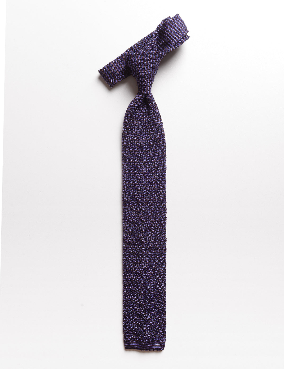 Micro Pattern Silk Knit Tie - Amethyst