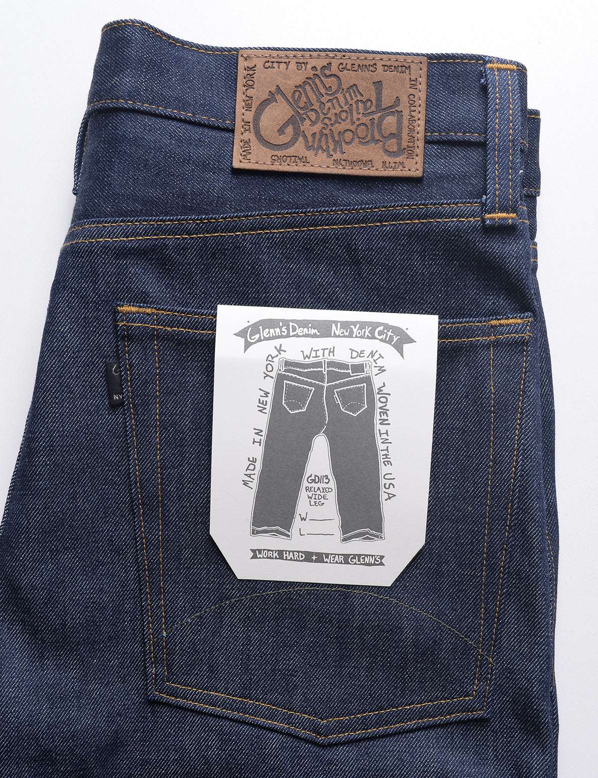 GD113 Relaxed Wide Leg | Raw 13 Oz Selvedge Denim - Original Indigo ...