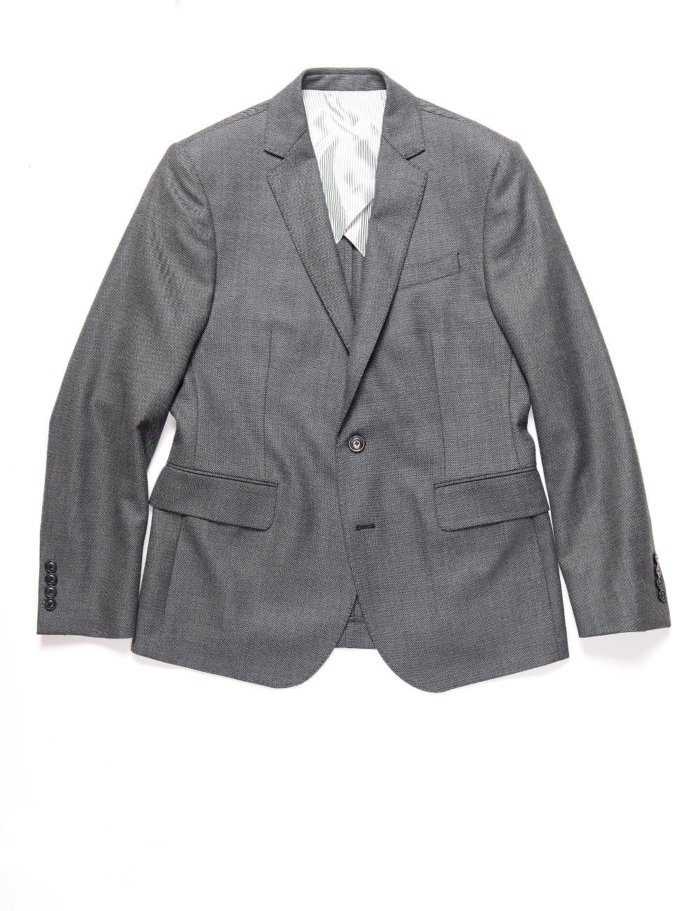 Brooklyn Tailors BKT50 Tailored Jacket in Birdseye Weave - Storm Gray full length flat shot