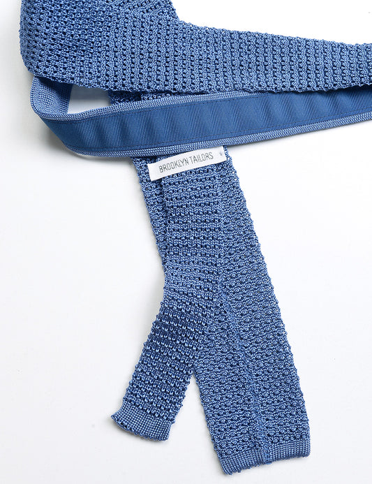 Italian Silk Knit Tie - Blue Poppy