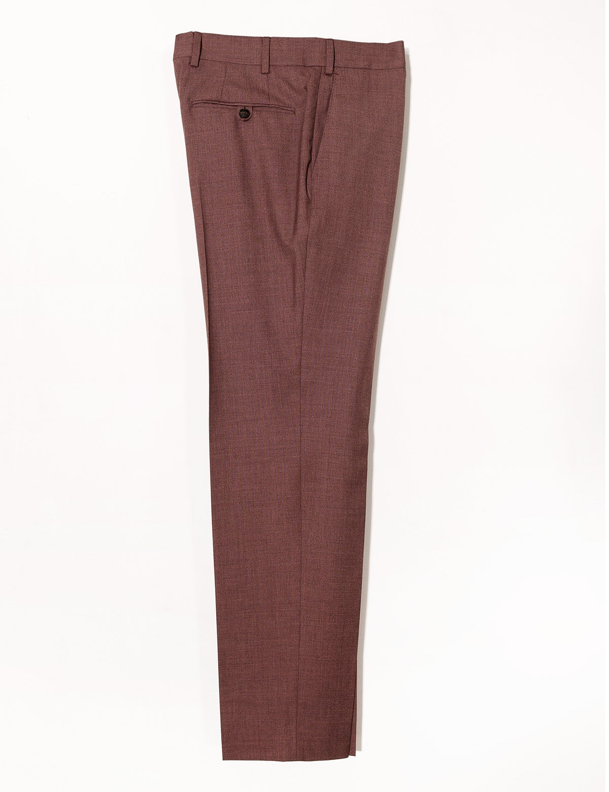 Brooklyn Tailors BKT50 Tailored Trousers in 14.5 Micron Mouliné - Cordovan full length flat shot