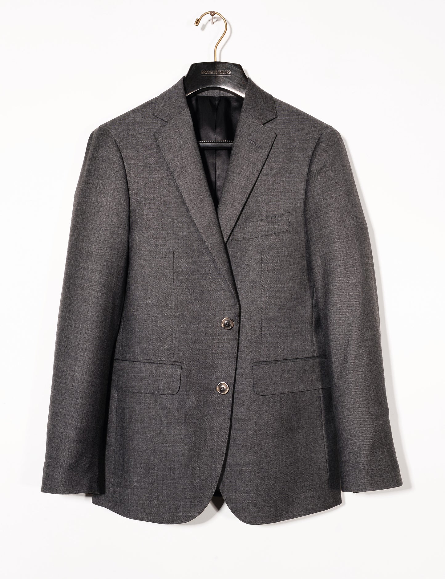 BKT50 Tailored Suit in Wool Sharkskin - Dark Gray - Main Photo