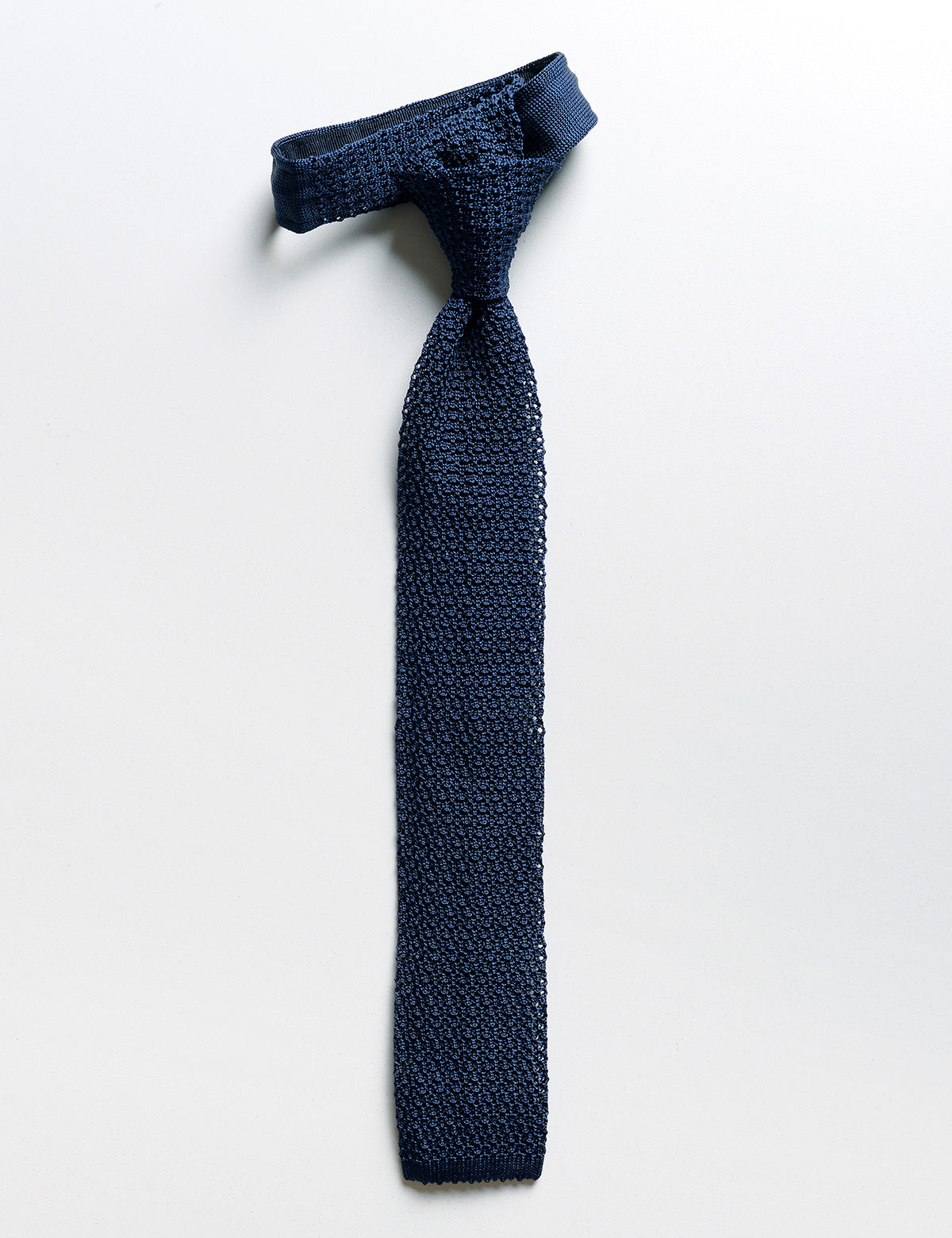 Flat shot of Brooklyn Tailors Italian Silk Knit Tie  - Aegean Blue