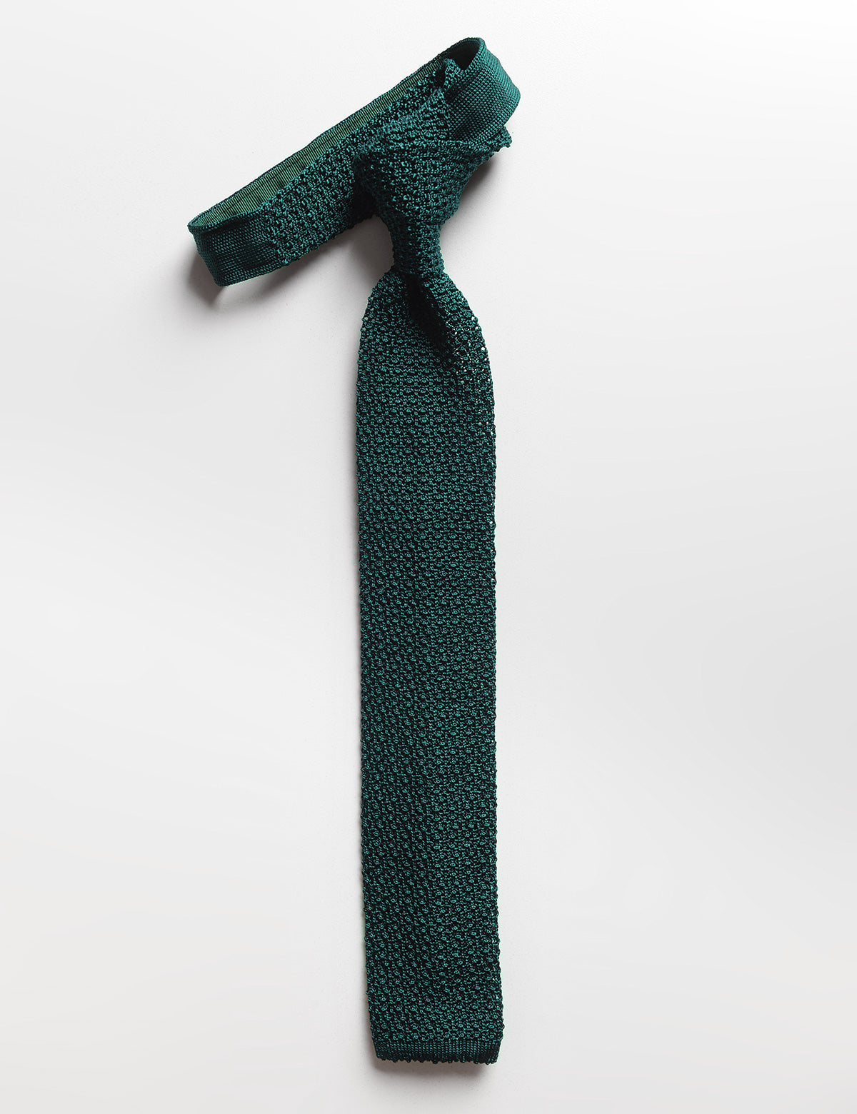 Flat shot of Brooklyn Tailors Italian Silk Knit Tie  - Emerald