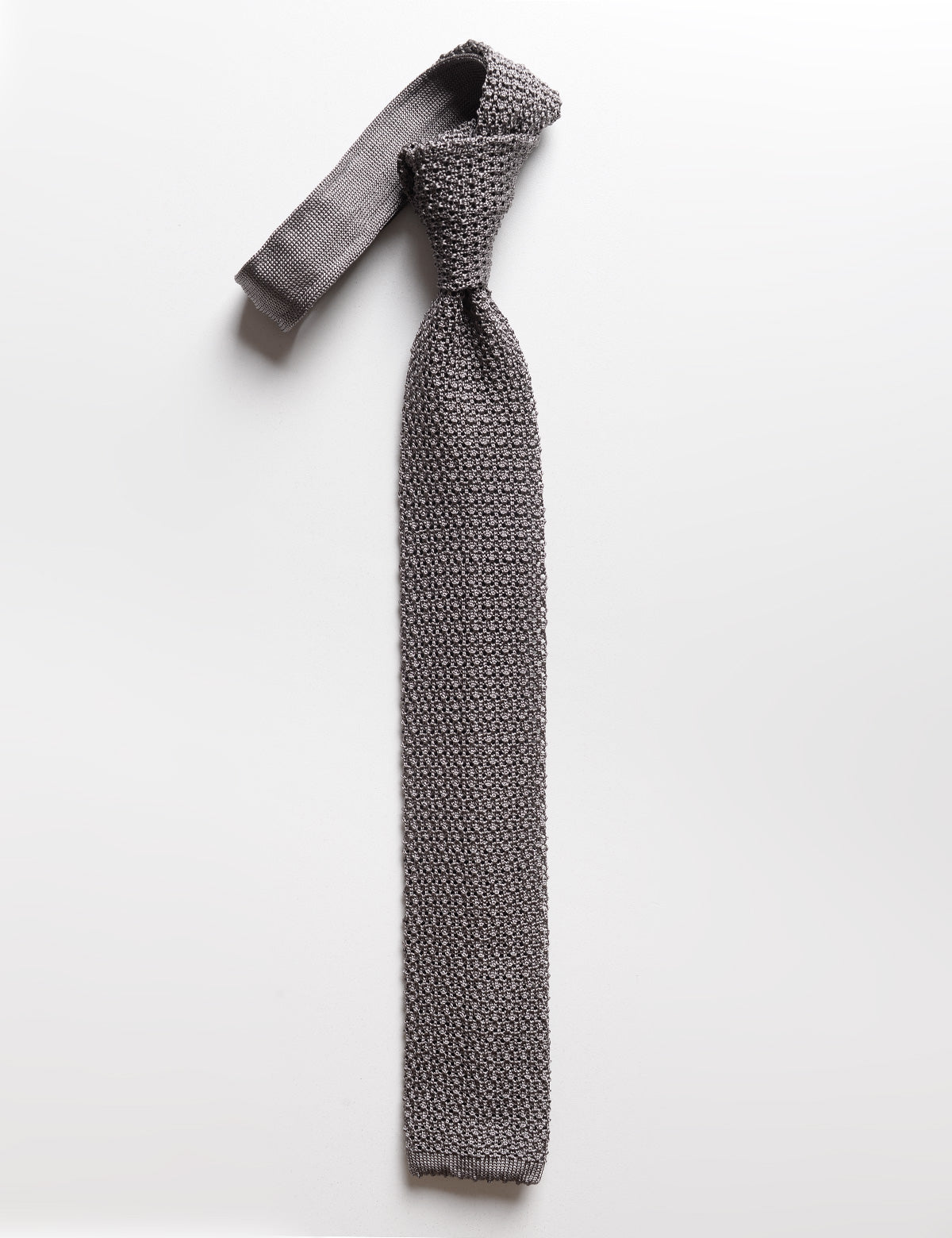 Italian Silk Knit Tie  - Steel