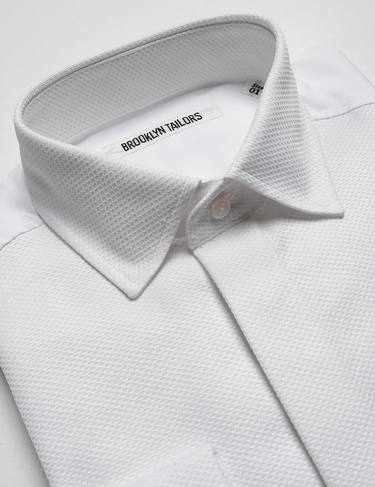 BKT20 Classic French Cuff Tuxedo Shirt - Waffle Pique – Brooklyn Tailors