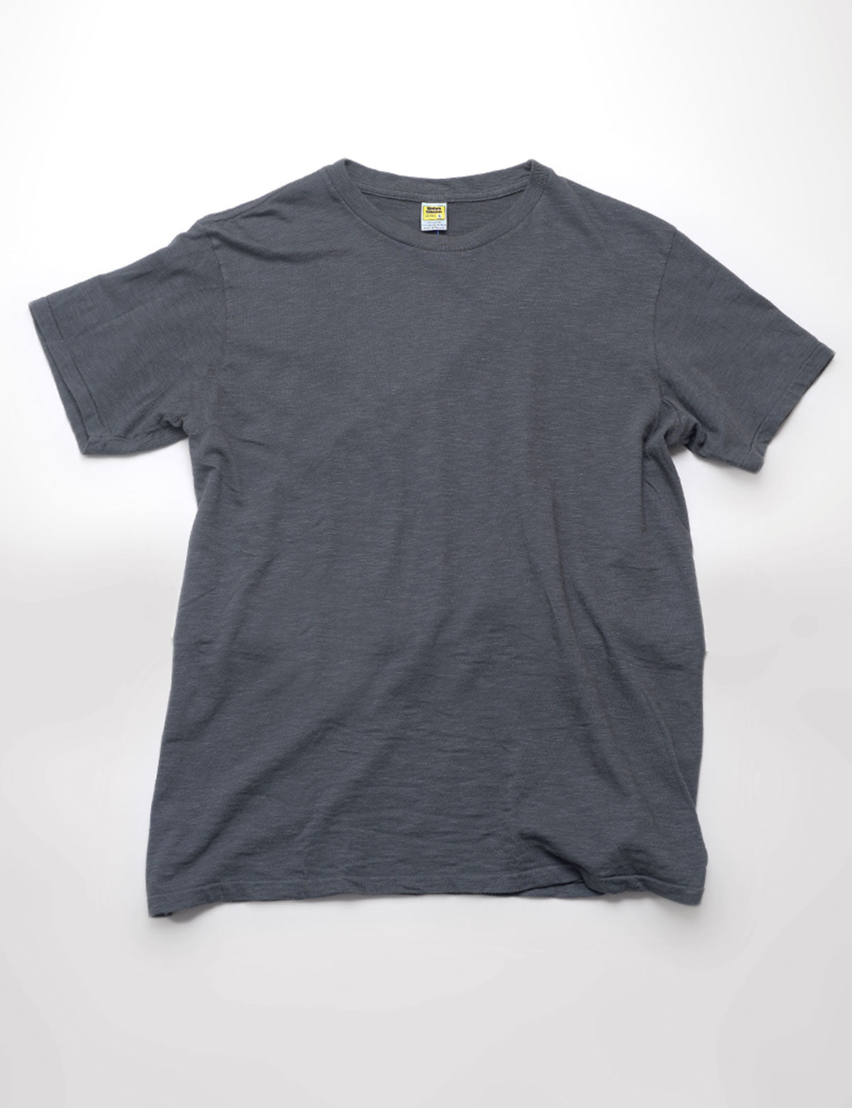 Flat front shot of Velva Sheen Crewneck T-Shirt in Washed Black