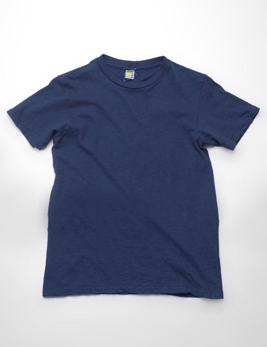 Flat front shot of Velva Sheen Crewneck T-Shirt in Navy