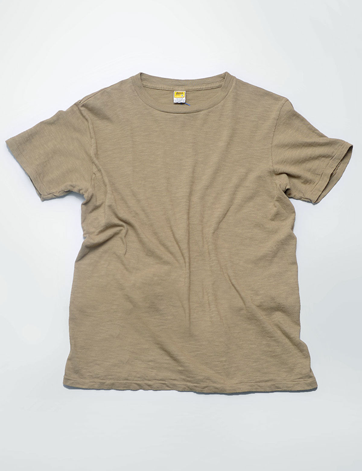 Flat front shot of Velva Sheen Crewneck T-Shirt in Olive