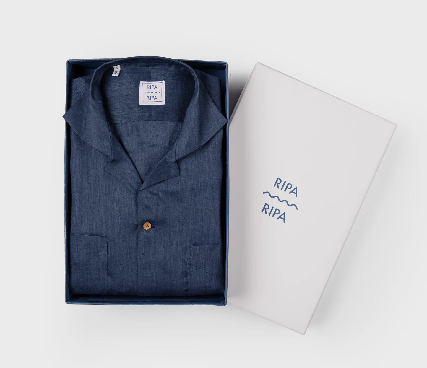Photo of gift wrapped Ischia Linen Shirt - Blu Notte